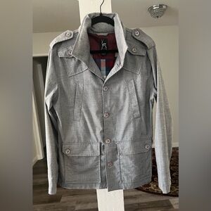 Kane & Unke Men’s Military Style Utility Jacket In Light Grey.